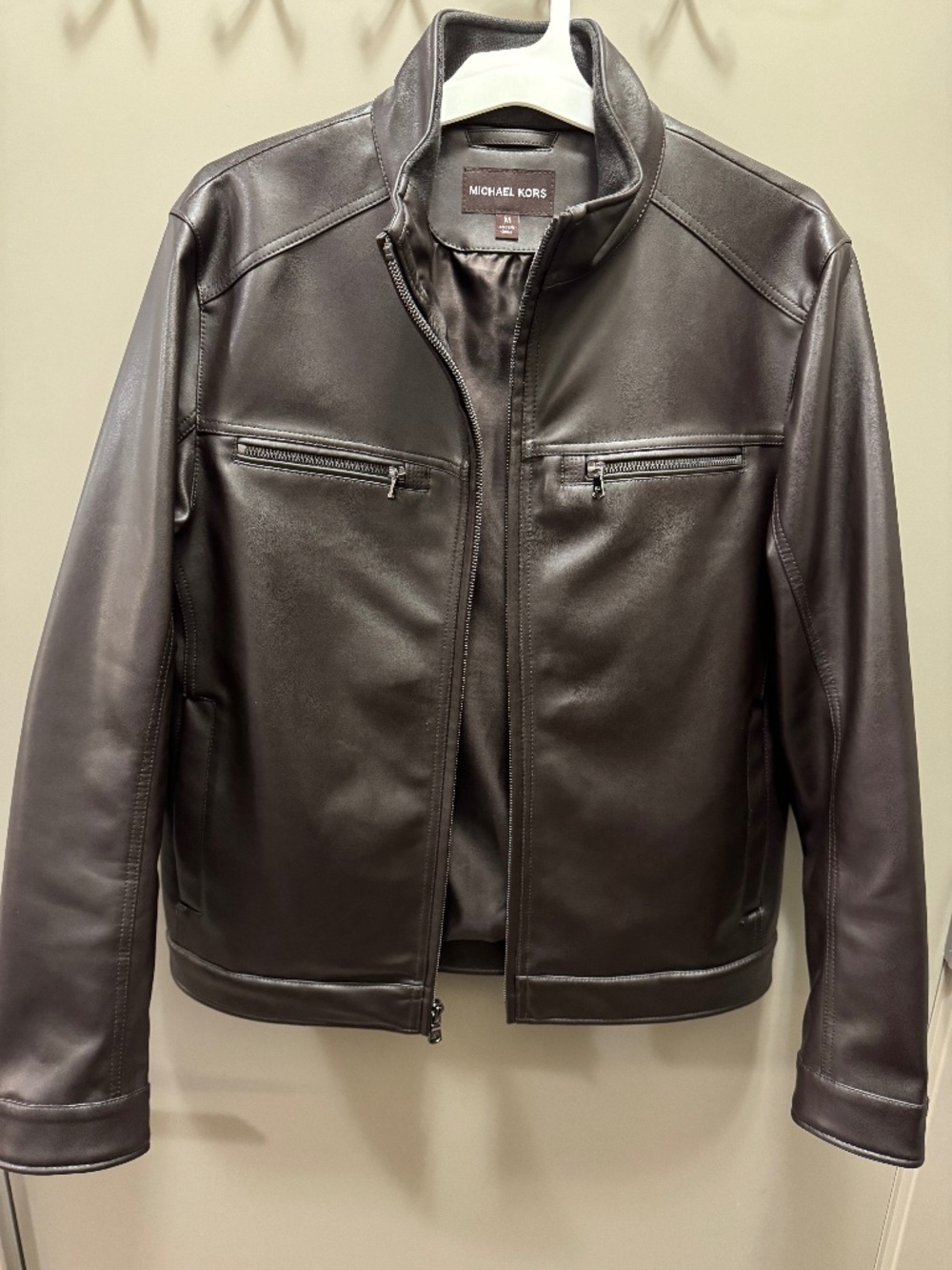 Micheal Kors Leather jacket , Medium, Brown